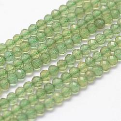 Chapelets de perles en apatite naturelle, facette, ronde, Grade a, 3mm, Trou: 0.5~0.6mm, Environ 144~151 pcs/chapelet, 15.3~15.7 pouce (39~40 cm)