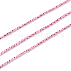 Латунные цепи, окрашенные распылением, с катушкой, несварные, розовый жемчуг, 1.5 мм, 32.8 фут (10 м) / рулон