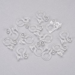 Clear Plastic Clip-on Earring Converter, for DIY Non Pierced Earring, 11.5x9x1mm, Hole: 0.8mm