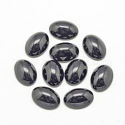 Cabochons naturales de piedra negra, oval, 14x10x6mm