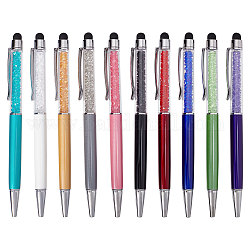 GORGECRAFT 10 Colors 10PCS Crystal Ballpoint Pen Bling Glitter Diamond Stylus Pen Black Ink Line Smooth Writing Pens Rhinestones for Touch Screens School Office Gifts Christmas Birthday