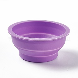 Портативная складная чашка для воды для мытья акварельных кистей, складное ведро для чистки ручки для рисования, чашка для смешивания пигментов, средне фиолетовый, 9.9x4.4 см, Внутренний диаметр: 8.65 cm