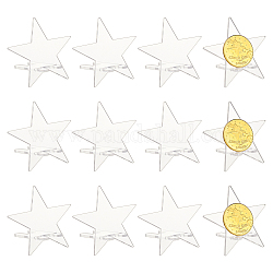 Fingerinspire 12 set di supporti da cavalletto per display per monete commemorative in acrilico trasparente a stella, supporto per cavalletto per esposizione di monete per la conservazione delle monete, chiaro, prodotto finito: 6.6x8.5x8.4 cm