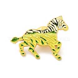 Zebra mit Prärie-Emailnadel, Tierlegierungsabzeichen für Rucksackkleidung, golden, Farbig, 24x31.5x1.5 mm
