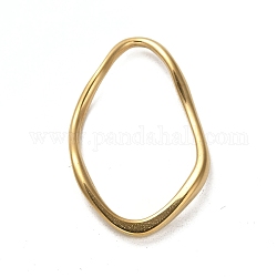 304 anelli di collegamento in acciaio inox, lacrima contorta, oro, 46x29.5x3.5mm, diametro interno: 40.2x23.5mm