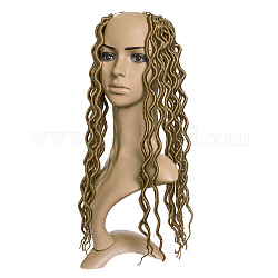 女性のための髪を編むドレッドヘア  低温耐熱繊維  長い＆縮毛  明るい茶色  18インチ（45.7cm）