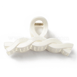 Kunststoffkralle Haarspangen, mit  eisernem Zubehör, kantille, Haar-Accessoires für Mädchen, weiß, 62x112x42 mm