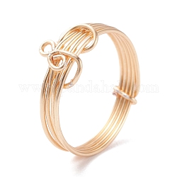 Anillo de dedo de amor infinito, anillo de alambre de latón para hombres y mujeres, dorado, nosotros tamaño 9 (18.9 mm)