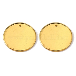 真鍮チャーム  空白タグのスタンプ  フラットラウンド  ゴールドカラー  17x1mm  穴：1mm