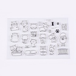 Silicone Stamps, for DIY Scrapbooking, Photo Album Decorative, Cards Making, Cat and Dog, Clear, 6~38x7~33mm