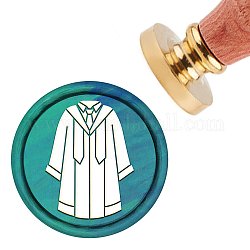 Timbro sigillo di cera in ottone con manico with, per scrapbooking diy, modello di vestiti, 3.5x1.18 pollice (8.9x3 cm)