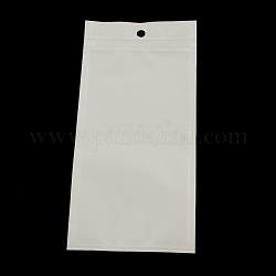 Pearl Film Plastic Zip Lock Bags, Resealable Packaging Bags, with Hang Hole, Top Seal, Self Seal Bag, Rectangle, White, 20x14cm, inner measure: 16x9cm