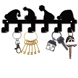 Железные настенные крючки вешалки, декоративная стойка-органайзер с 6 крючком, для сумки ключ для одежды шарф подвесной держатель, Рождество шляпе, металлический черный, 10x27 см