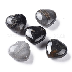Natürlicher Silberblatt-Jaspis-Herz-Liebesstein, Taschenpalmenstein zum Reiki-Ausgleich, 30x30x15 mm