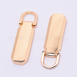 Accessori per linguette di ricambio in lega di zinco, per valigia bagaglio zaino giacca borse cappotto, oro chiaro, 41x12x4mm, Foro: 7x8 mm