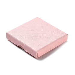 Gioielli scatole di cartone set, con spugna interna, quadrato, roso, 8~8.1x8~8.1x1.55~1.65cm