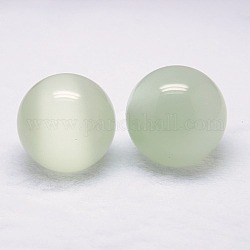 Cat Eye Sphere Ball Display Decoration, with Wood Base, Home Decoration, Honeydew, 38~40mm, Display Bases For Gemstone: 30x12mm