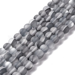 Synthetische Mondstein Perlen Stränge, matt, Runde, Grau, 6 mm, Bohrung: 1 mm, ca. 60~64 Stk. / Strang, 14.76''~15.55'' (37.5~39.5 cm)