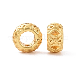 Perline europee rondelle in ottone, perline con foro grande,  cadmio& piombo libero, oro, 9.5x5mm, Foro: 5 mm