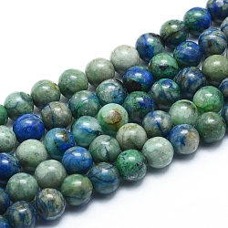 Brins de perles synthétiques chrysocolle et lapis-lazuli assemblées, ronde, 8~8.5mm, Trou: 0.8mm, Environ 46 pcs/chapelet, 15.3 pouce (40 cm)