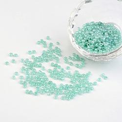 Perline artigianali fai da te 6/0 seme di vetro rotondo di ceylon, acqua, misura:circa4mm di diametro, foro:1.5mm, circa 495pcs/50g