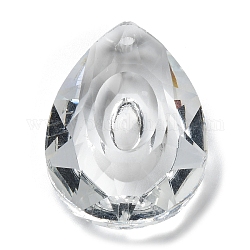 Ciondoli di vetro trasparente, sfaccettato, lacrima, per lampadari pendenti in cristallo, chiaro, 37.5x26x11.5mm, Foro: 1.8 mm
