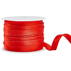 Ruban passepoil plat en satin Benecreat 12.5 m, ruban de coton pour cheongsam, décoration de vêtements, rouge, 3/8 pouce (10 mm)