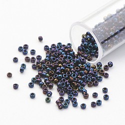 Cuentas de semillas de toho japón, 15/0 de importación de vidrio opaco redondo agujero rocailles, azul, 1.5x1mm, agujero: 0.5 mm