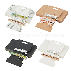 NBeads Karton Papier Haarspange Display-Karten, Mischfarbe, 11.5x6.65x0.02 cm, 120 Stück / Set