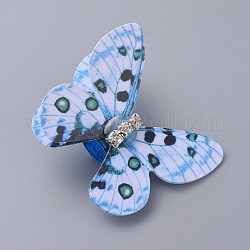 Polsini in alluminio per capelli, Bobina del timido braccio, bracciale a farfalla, cielo azzurro, 38~40x32~35x13.5mm, Foro: 9 mm