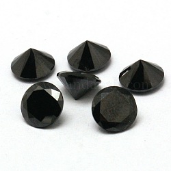 Forma de diamante de grado un cúbicos cabuchones zirconia, facetados, negro, 2mm