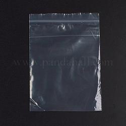 Sacchetti con chiusura a zip in plastica, sacchetti per imballaggio risigillabili, guarnizione superiore, sacchetto autosigillante, rettangolo, bianco, 17x12cm, spessore unilaterale: 2.1 mil (0.055 mm), 100pcs/scatola