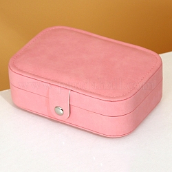 Pelle PU con scatola portagioielli, portagioie portatile da viaggio, per collane, anelli, orecchini e pendenti, roso, 16x11x5cm