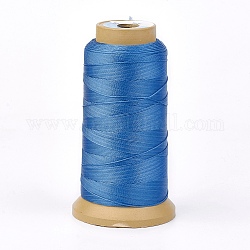 Filo di poliestere, per l'abitudine tessuto produzione di gioielli, dodger blu, 0.7mm, circa 310m/rotolo