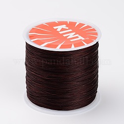 Cordons ronds de polyester paraffiné, selle marron, 0.6mm, environ 76.55 yards (70 m)/rouleau