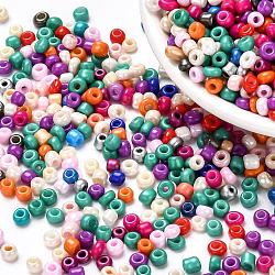 8/0 style mixte perles de rocaille de verre ronde, couleur mixte, 2.5~3.5x2~2.5mm, Trou: 0.8~1mm, environ 12100 pcs/450 g