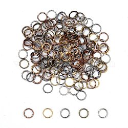 Aros partidos de hierro de color mezclado, anillos de salto de doble bucle, 8x0.7mm, aproximamente 7.3 mm de diámetro interior, aproximamente 3500 unidades / 500 g