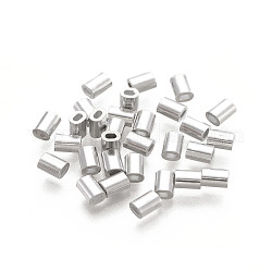 Abrazaderas de manguitos de aluminio ovalados, para clip de estampación de cable de acero, Platino, 4x3x2mm, agujero: 1x1.5 mm
