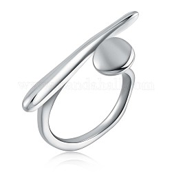 Anello da donna con polsino aperto avvolgente per unghie in argento sterling placcato rodio, platino, misura degli stati uniti 925 6 (1/2mm)