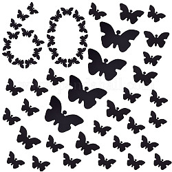 Gorgecraft 60 個 3d 蝶の壁の装飾 3 異なるサイズ黒ポリッシュ蝶壁ステッカーデカールアクリルミラーステッカー diy 蝶の装飾壁アート自宅の教室の寝室