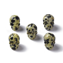 Perles de jaspe dalmatien naturelle, crane, 13x10x11.5mm, Trou: 1mm