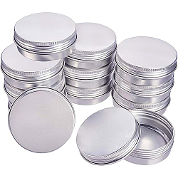 Benecreat 14 bocaux en aluminium de 60 ml, boîtes de conserve rondes en aluminium contenants cosmétiques avec couvercle à vis pour bricolage artisanat voyage stockage-platine