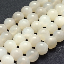Natürlichen weißen Mondstein Perlen Stränge, Klasse A-, Runde, 12 mm, Bohrung: 1.5 mm, ca. 33 Stk. / Strang, 15.1 Zoll (38.5 cm)