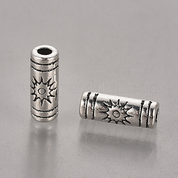 Perline in lega stile tibetano, colonna con il sole, piombo & cadimo libero, argento antico, 9.5x3.5mm, Foro: 1.5 mm