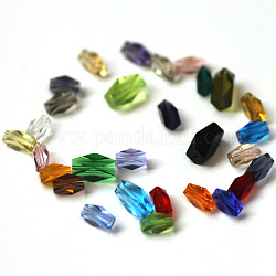 Perles d'imitation cristal autrichien, grade AAA, facette, colonne, couleur mixte, 8x5.5mm, Trou: 0.7~0.9mm