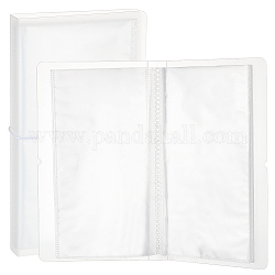 Álbumes de almacenamiento de tarjetas de plástico rectangulares de 50 página, libro de colección de pegatinas photocard, tiene capacidad para 100 almacenamiento de pegatinas, blanco, 266x147x26mm