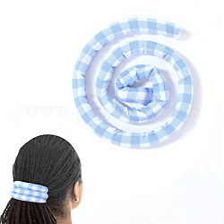 Haargummi mit Spiralverschluss, biegbare Pferdeschwanzhalter, lange Dreadbänder im böhmischen Stil für Frauen, Himmelblau, 660x14.5x7 mm