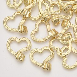 Connettori per collegamenti in lega, cuore, oro chiaro, 27.5x26x7mm, Foro: 1.6 mm