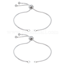 Unicraftale 10pcs 230mm bracelets de curseur réglables bracelet en acier inoxydable faisant des chaînes d'extension de curseur avec des embouts à billes pour les femmes filles semi-fini bricolage, Trou: 2.5~3mm