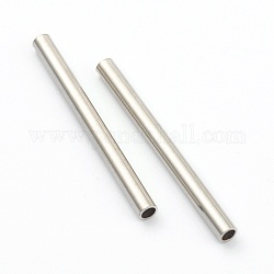304 perline in acciaio inossidabile, perline tubo, colore acciaio inossidabile, 30x2.5mm, Foro: 1.8 mm